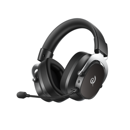 Auriculares para juegos Heroad VT200 Edición Tri-Mode con micrófono y logo, negro y plata, para PC y consolas