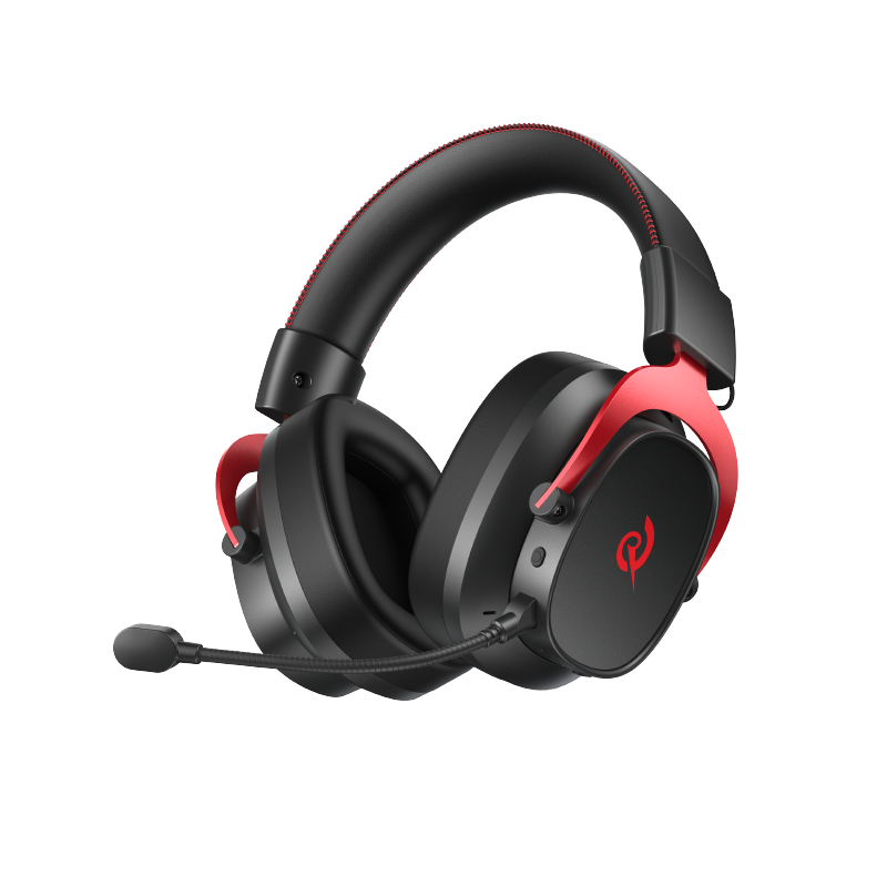 Auriculares para juegos Heroad VT200 Edición Tri-Mode con micrófono, negro y rojo, para PC, PS4, Xbox y dispositivos móviles.
