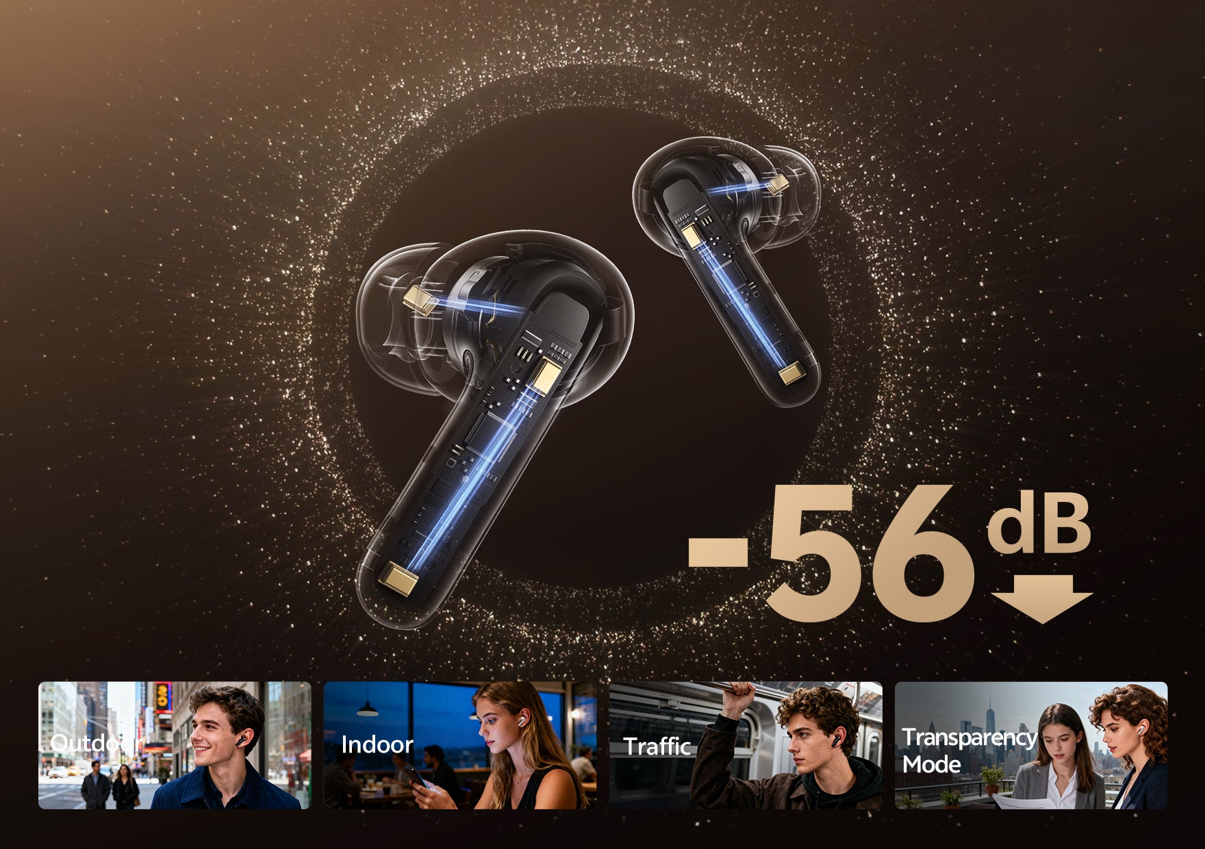 Auriculares Black Friday con cancelación de ruido de -56 dB.
