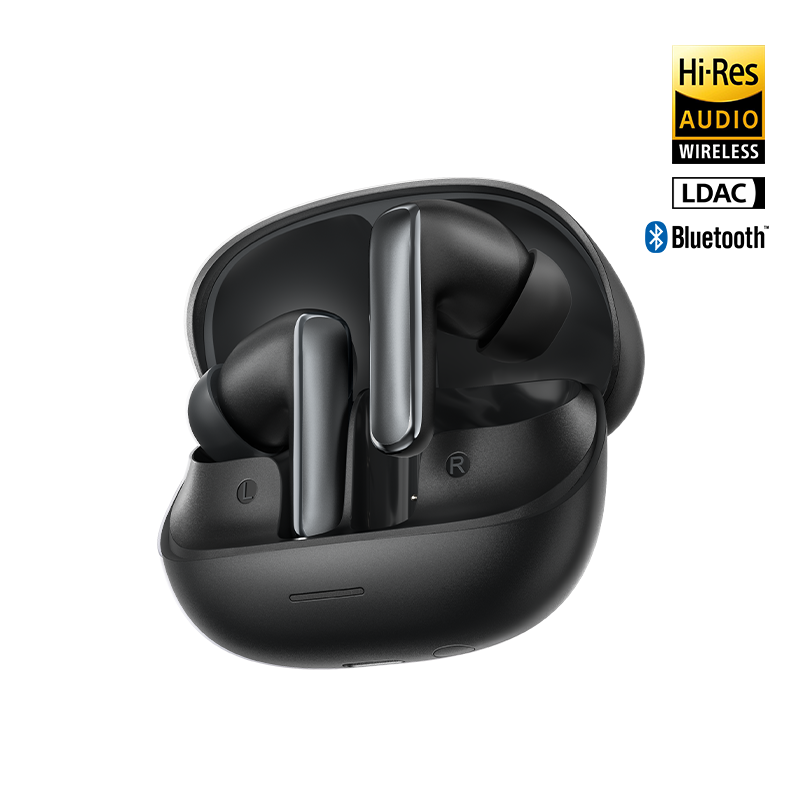MeloBuds N65: Negro, audio Hi-Res, LDAC, auriculares Bluetooth en estuche de carga.