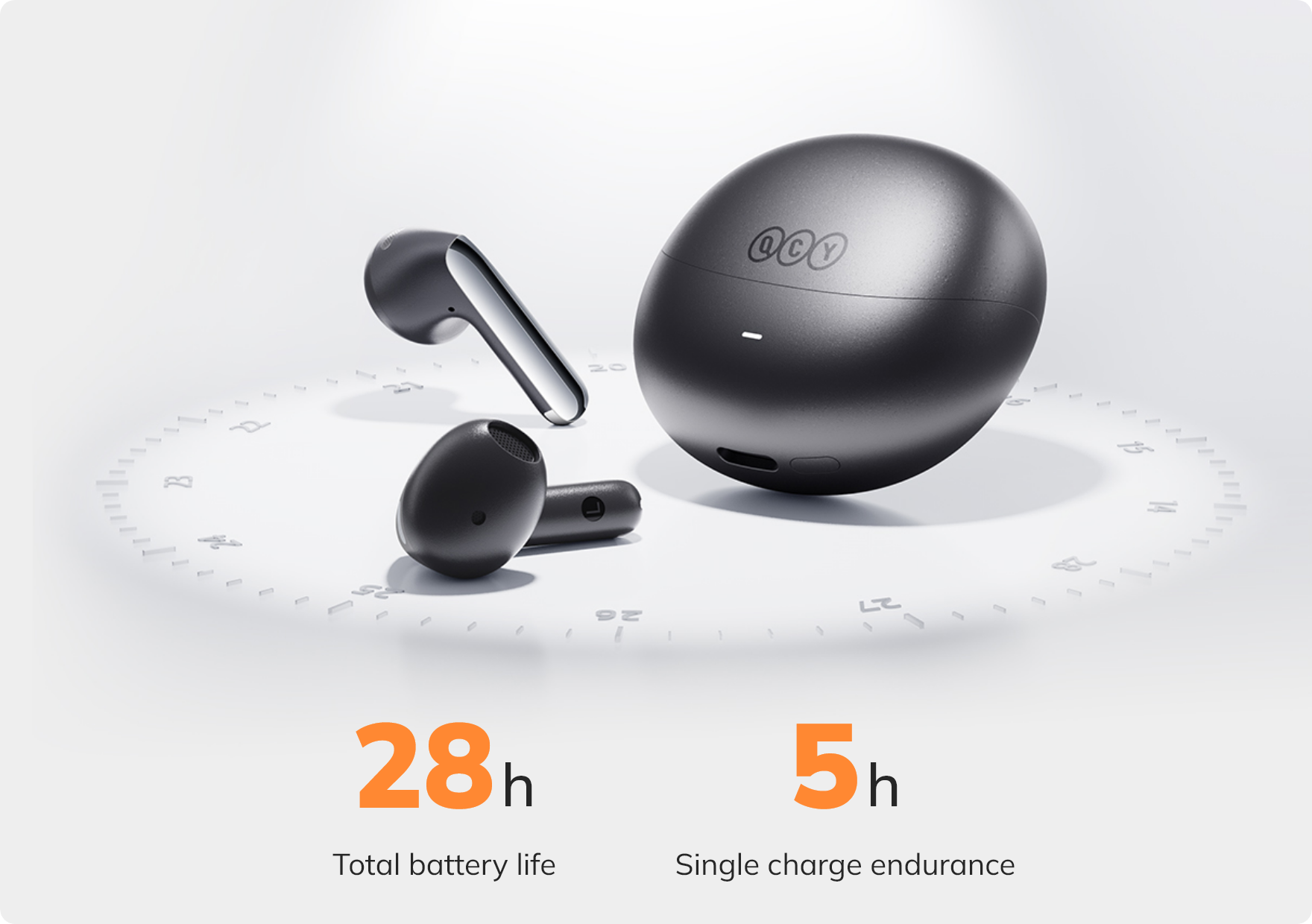 Auriculares inalámbricos QCY: 28 horas de duración de batería, 5 horas por carga.