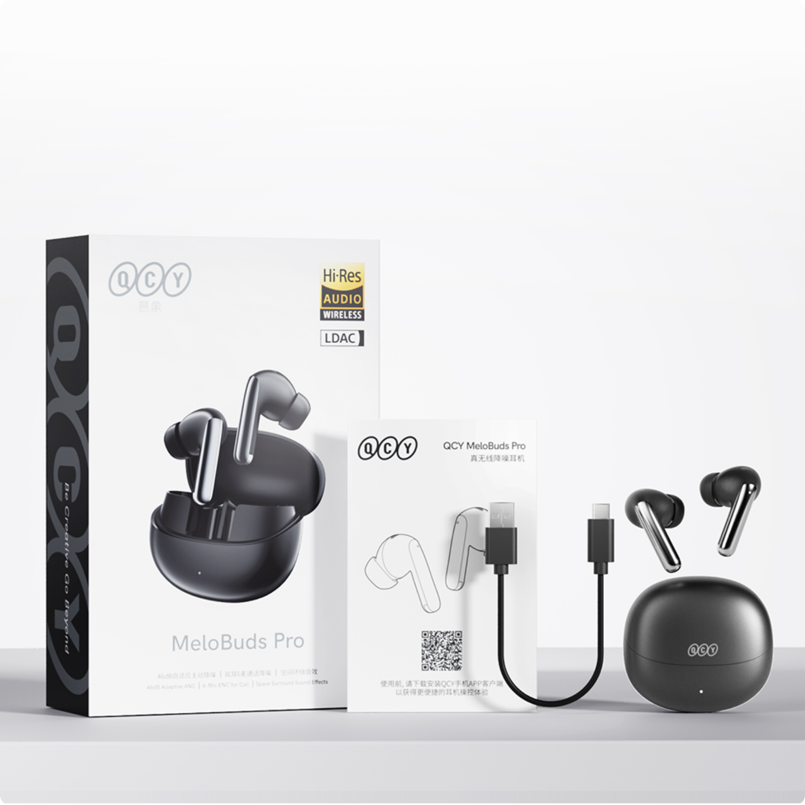 Auriculares inalámbricos QCY MeloBuds Pro con audio Hi-Res, LDAC y ANC – Negro
