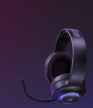 Auriculares para juegos negros con micrófono e iluminación RGB