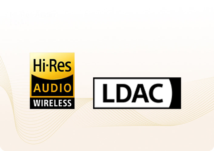 Logotipo inalámbrico de audio Hi-Res LDAC para dispositivos de audio inalámbricos.