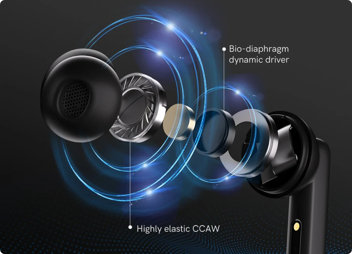 Auriculares intrauditivos con controladores dinámicos bio-diaphragmáticos y CCAW de alta elasticidad para un sonido cristalino.