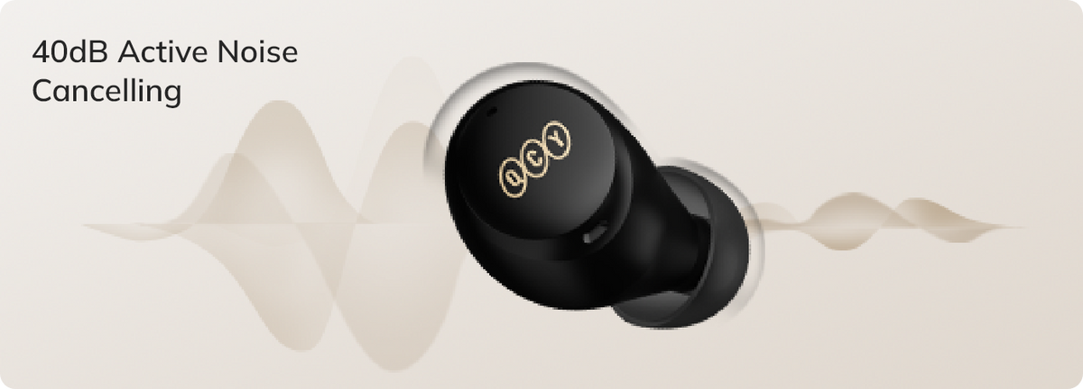 Auriculares QCY con cancelación activa de ruido de 40dB