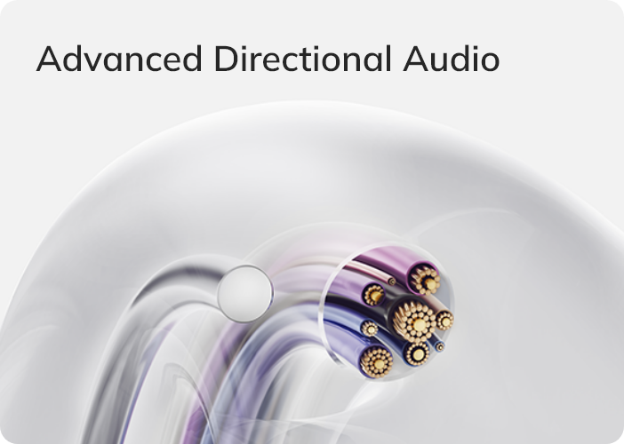 Tecnología avanzada de sonido direccional con cables de alta calidad y transmisión de audio precisa