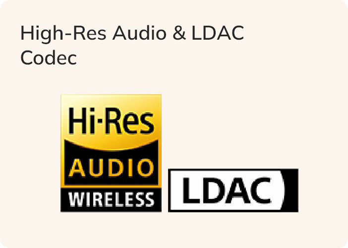 Audio de alta resolución y códec LDAC: logotipo para reproducción HiFi inalámbrica