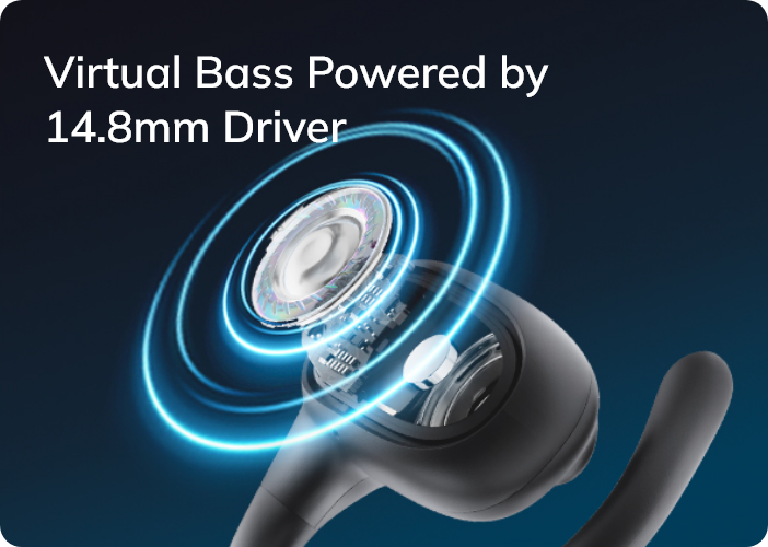 Auriculares con graves virtuales y controlador de 14,8 mm.