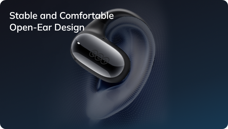 Diseño de auriculares intrauditivos abiertos, estable y cómodo.