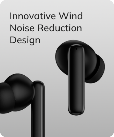 Diseño innovador de reducción de ruido del viento para auriculares inalámbricos.