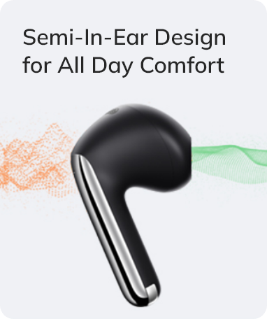 Auriculares semi-in-ear negros para comodidad durante todo el día.