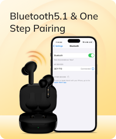 Auriculares Bluetooth 5.1 con emparejamiento de un solo paso: conexión rápida al smartphone, disfrute inalámbrico.