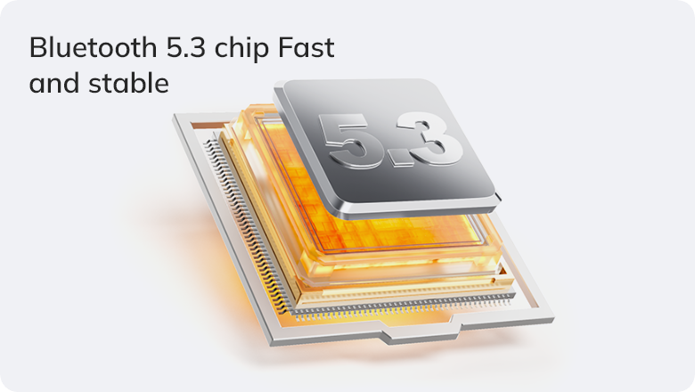 Chip Bluetooth 5.3: rápido y estable.