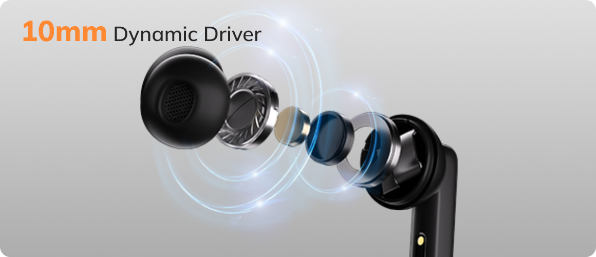 Auriculares intrauditivos con controlador dinámico de 10 mm: sonido potente, comodidad al usarlos.