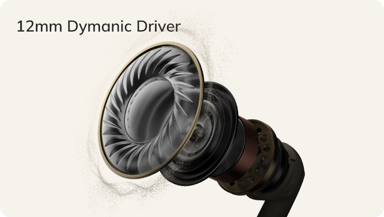 Controlador dinámico de 12 mm para una reproducción de audio de alta calidad en auriculares.
