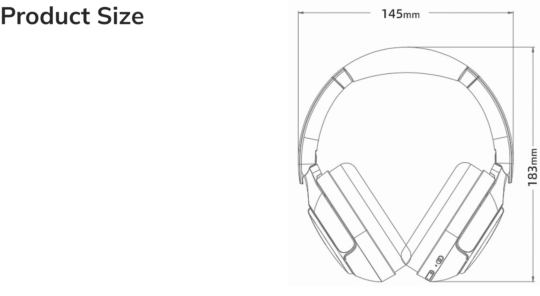Auriculares circumaurales con diseño plegable, 145x183mm – ideales para música y juegos.