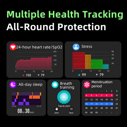 QCY Urban GS Smart Watch highlighting health metrics including heart rate and step count on a sleek display
