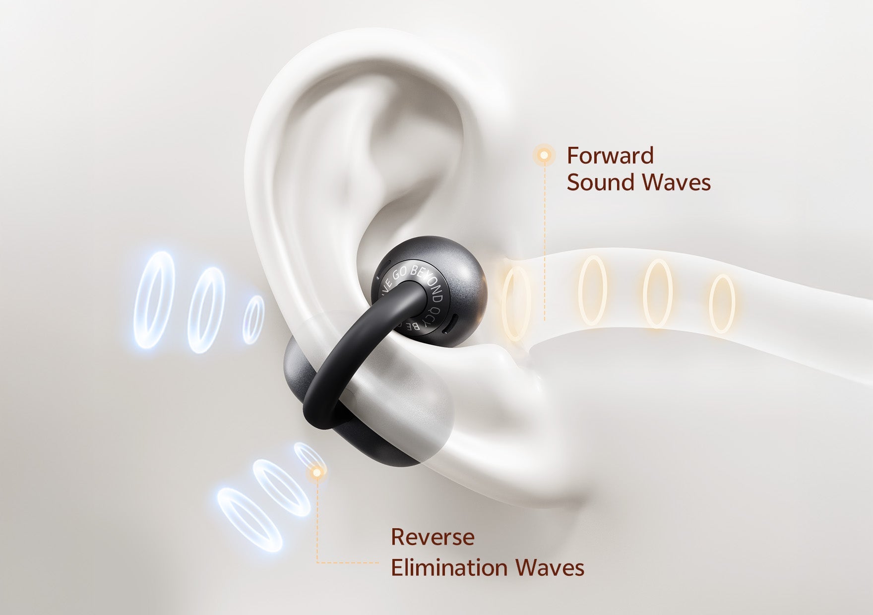 Auriculares intrauditivos plateados con tecnología ANC para la mejor calidad de sonido.