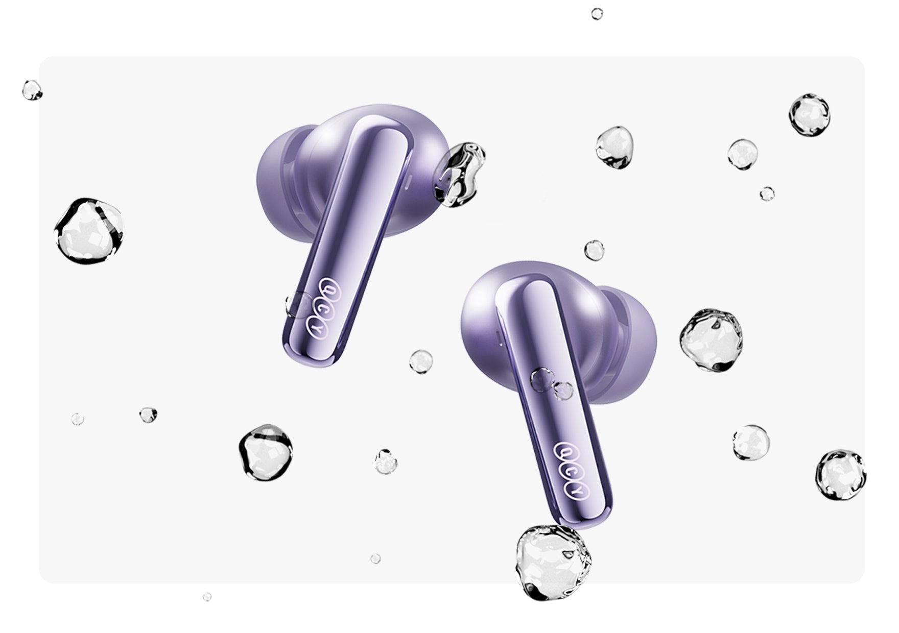 Auriculares inalámbricos Lila true con protección contra el agua.