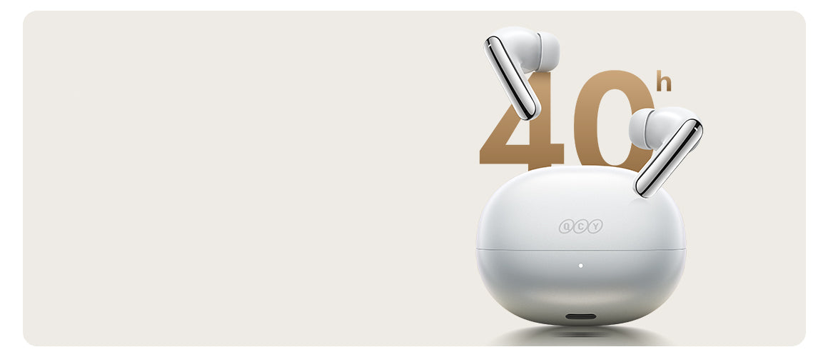 Auriculares Bluetooth QCY T13 con 40 horas de duración de batería, blancos