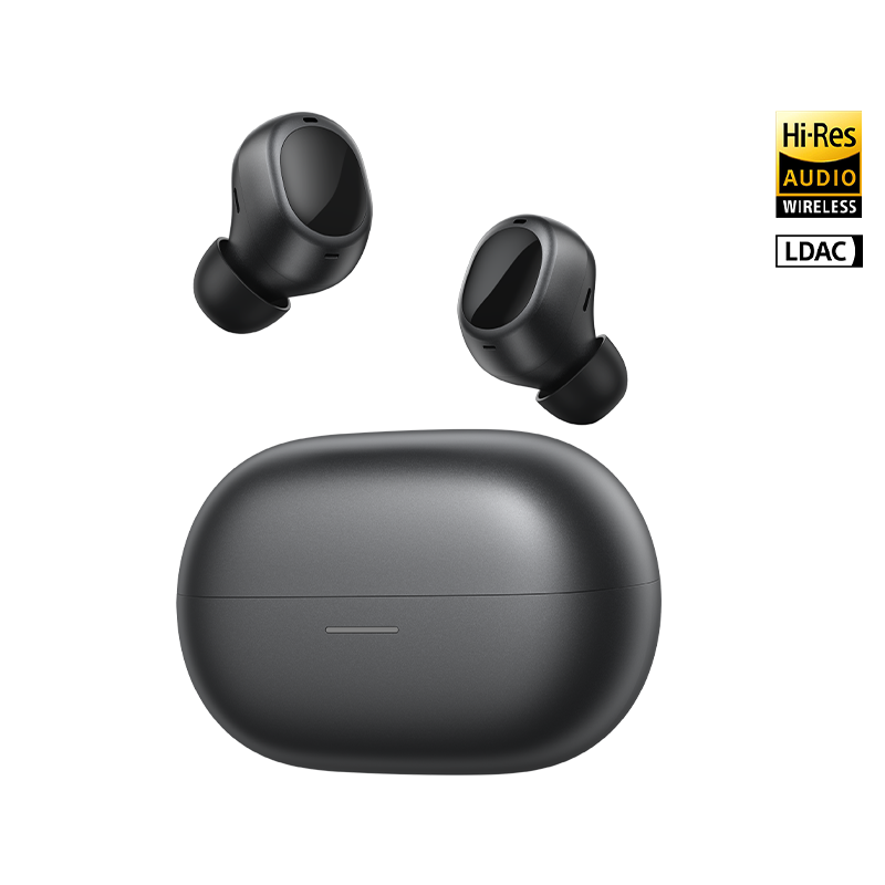 Auriculares True Wireless QCY MeloBuds A30 con audio Hi-Res, LDAC y estuche de carga negro.