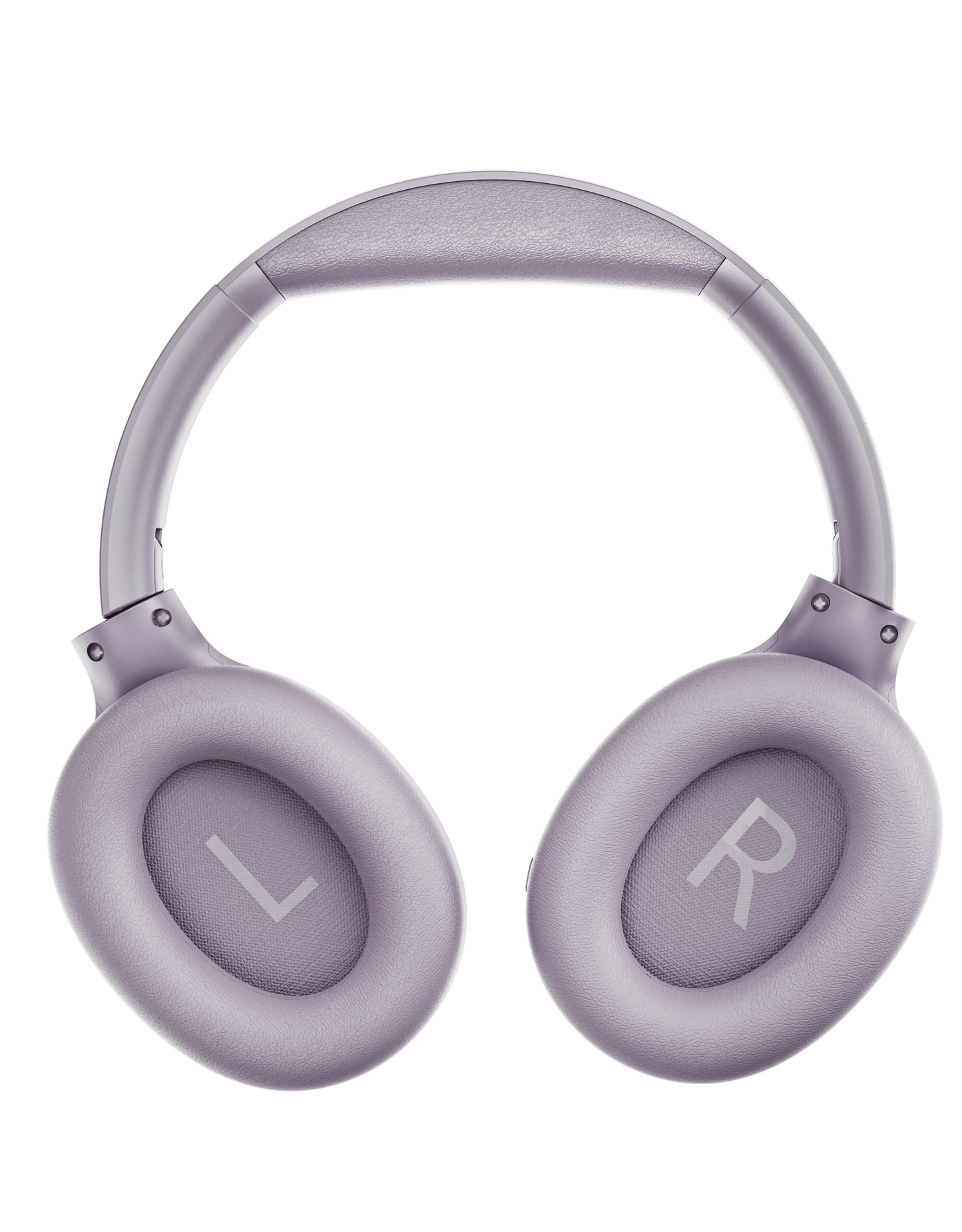 Auriculares inalámbricos Lila QCY H3 Over-Ear, vista frontal directa con logo L/R en las almohadillas.